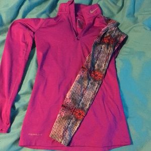 Nike Pro. Dri-Fit. Fitted workout top.